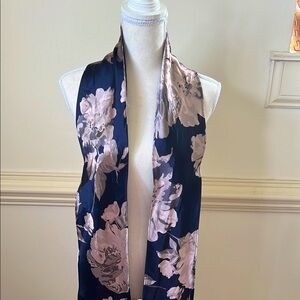 Vintage Navy and Pink Floral Scarf
